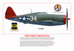 "First Redtails" Tuskegee Airmen P-47 Print by Jerry Taliaferro